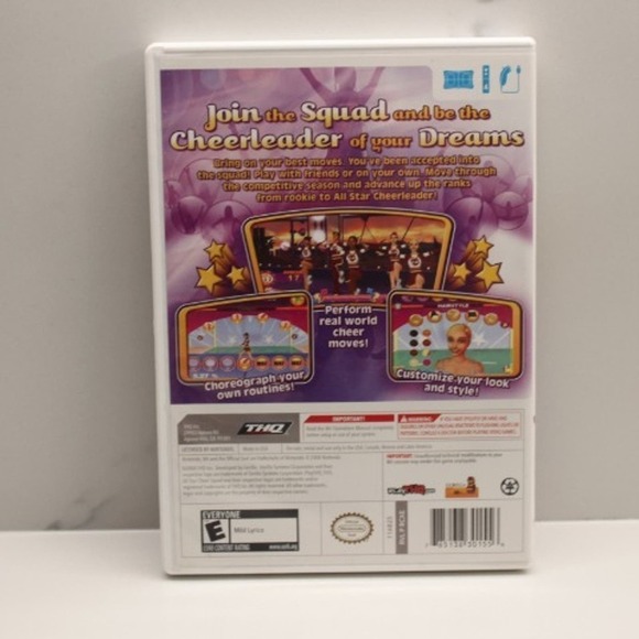 All-Star Cheer Squad Game Nintendo Wii, 2008 Complete In Box CIB w/ Manual - Picture 2 of 3
